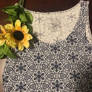 Long Blue Floral Tank Top